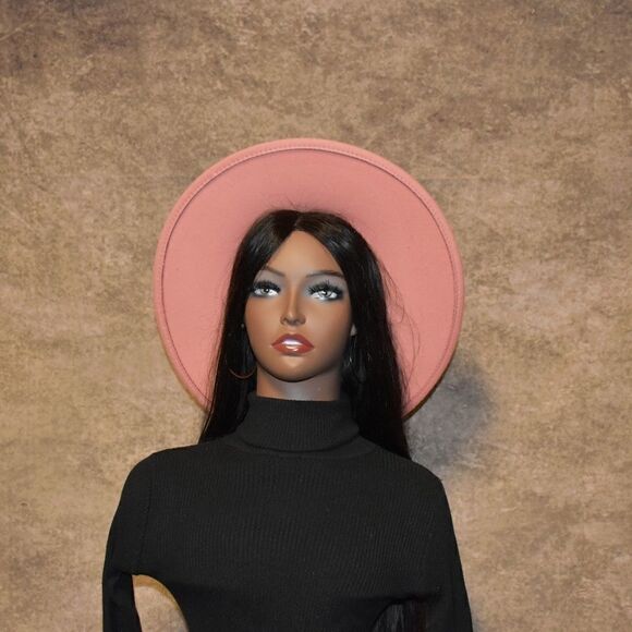 Peach Bigger Wide Brim Fedora Hat